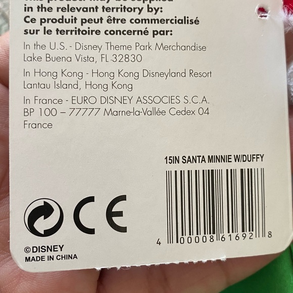 CHRISTMAS🎄DISNEY PARKS AUTHENTIC SANTA MINNIE MOUSE WITH DUFFY DISNEY BEAR NWT - Picture 13 of 17